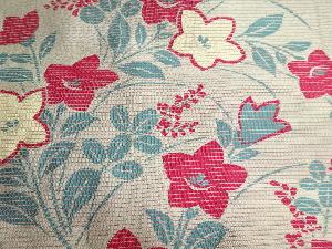 アンティーク　絽　桔梗・萩模様織り出し名古屋帯